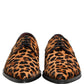 Brown Black Leopard Pony Hair Derby Shoes