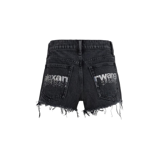 Black Cotton Bermuda Shorts