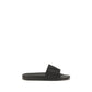 Black Rubber Flat Sandals