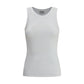 White Cotton Sleeveles T-Shirt