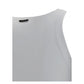 White Cotton Sleeveles T-Shirt