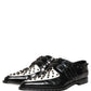 Black Embellished Derby Monk Strap Men Shoes