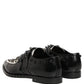 Black Embellished Derby Monk Strap Men Shoes