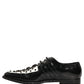 Black Embellished Derby Monk Strap Men Shoes