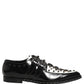 Black Embellished Derby Monk Strap Men Shoes