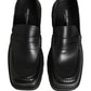 Black Calfskin Leather Men Dress Loafers Shoes