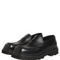 Black Calfskin Leather Men Dress Loafers Shoes