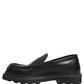 Black Calfskin Leather Men Dress Loafers Shoes