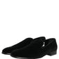 Black Velvet Loafers Formal Men Dress Shoes