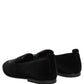 Black Crown Embellished Dress Loafers Shoes