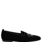 Black Crown Embellished Dress Loafers Shoes