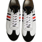 Black White Leather Suede Low Top Sneakers Shoes