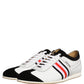 Black White Leather Suede Low Top Sneakers Shoes