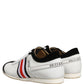 Black White Leather Suede Low Top Sneakers Shoes