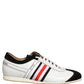 Black White Leather Suede Low Top Sneakers Shoes