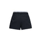 Black Cotton Bermuda Shorts