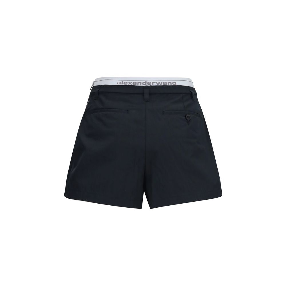 Black Cotton Bermuda Shorts