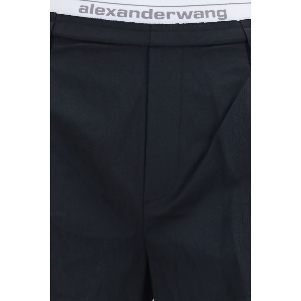 Black Cotton Bermuda Shorts