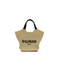 Beige Viscose Shoulder Bag