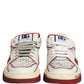 White Red New Roma Graffiti Sneakers Shoes