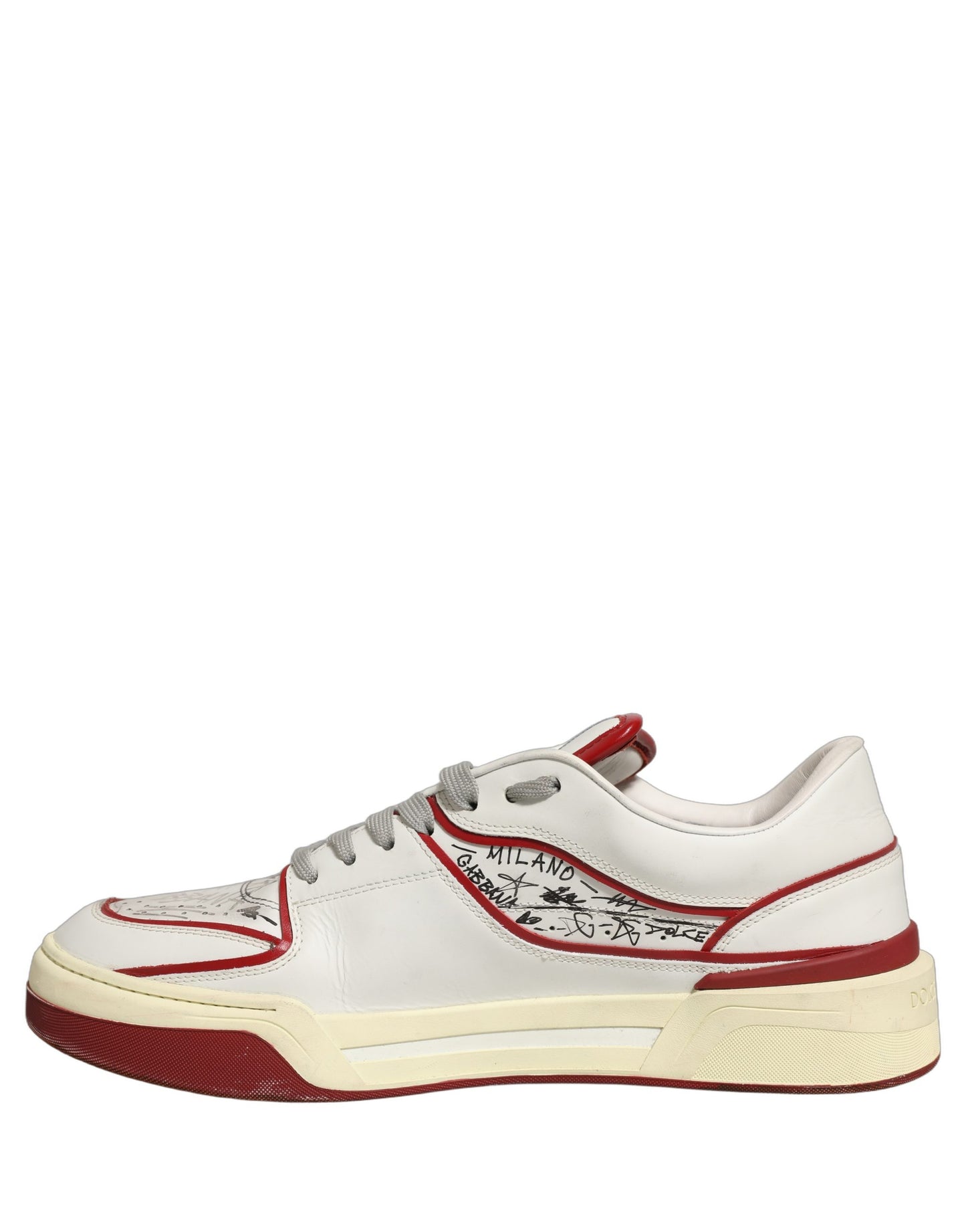 White Red New Roma Graffiti Sneakers Shoes