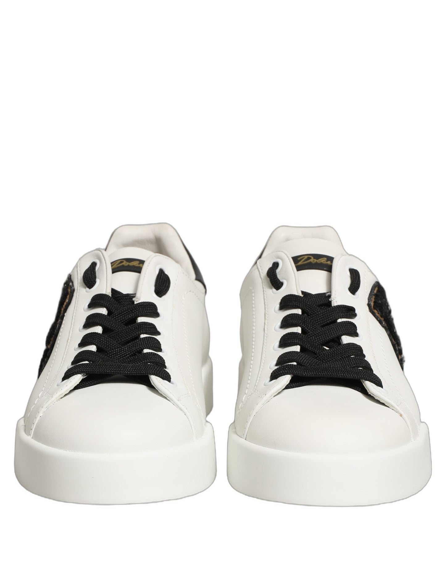 White Leather DG Logo Low Top Sneakers Shoes