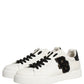 White Leather DG Logo Low Top Sneakers Shoes