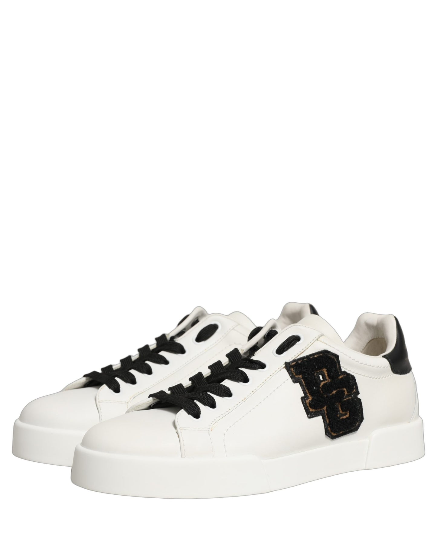 White Leather DG Logo Low Top Sneakers Shoes