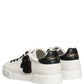 White Leather DG Logo Low Top Sneakers Shoes