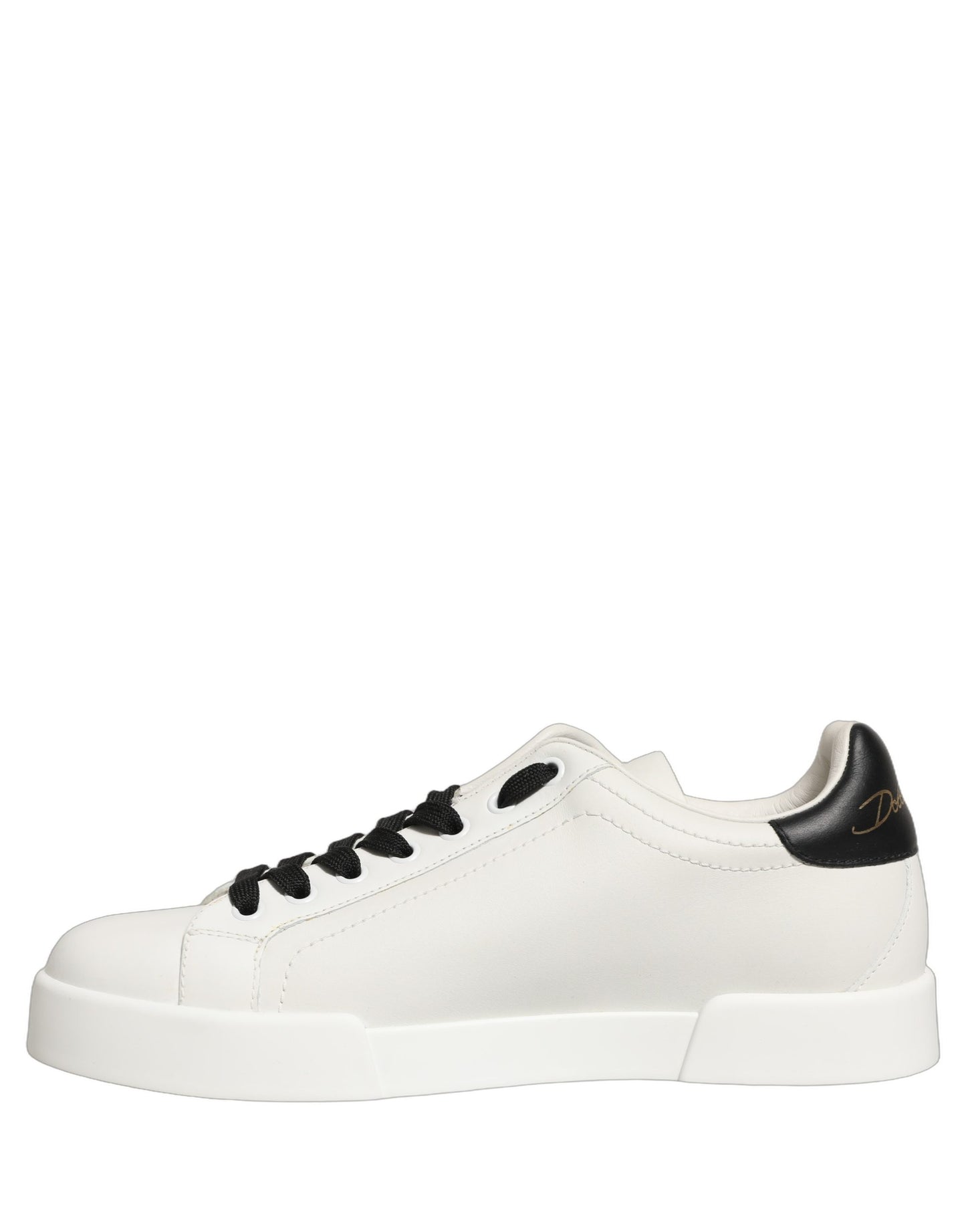 White Leather DG Logo Low Top Sneakers Shoes