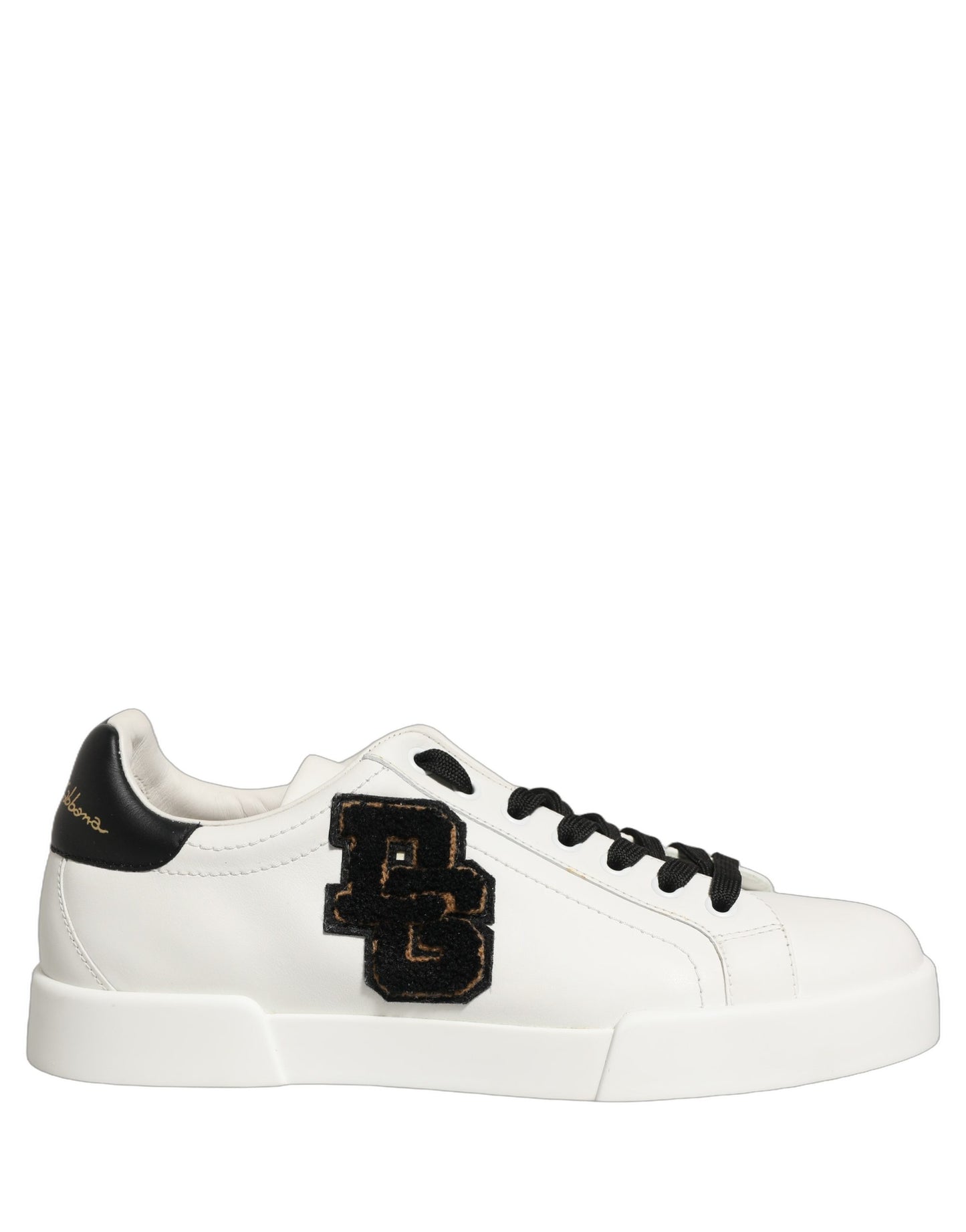 White Leather DG Logo Low Top Sneakers Shoes