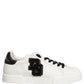 White Leather DG Logo Low Top Sneakers Shoes