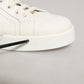 White Black Leather Lace Up Sneakers Shoes
