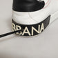 White Black Leather Lace Up Sneakers Shoes