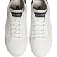 White Black Leather Lace Up Sneakers Shoes