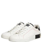 White Black Leather Lace Up Sneakers Shoes