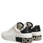 White Black Leather Lace Up Sneakers Shoes