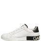 White Black Leather Lace Up Sneakers Shoes