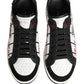 White Black DG Logo King Patch Low-Top Sneaker Shoes