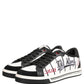 White Black DG Logo King Patch Low-Top Sneaker Shoes