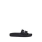 Black Rubber Flat Sandals