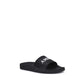 Black Rubber Flat Sandals