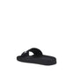 Black Rubber Flat Sandals