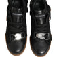 Black Leather Low Trainers Men Sneakers Shoes