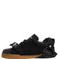 Black Leather Low Trainers Men Sneakers Shoes