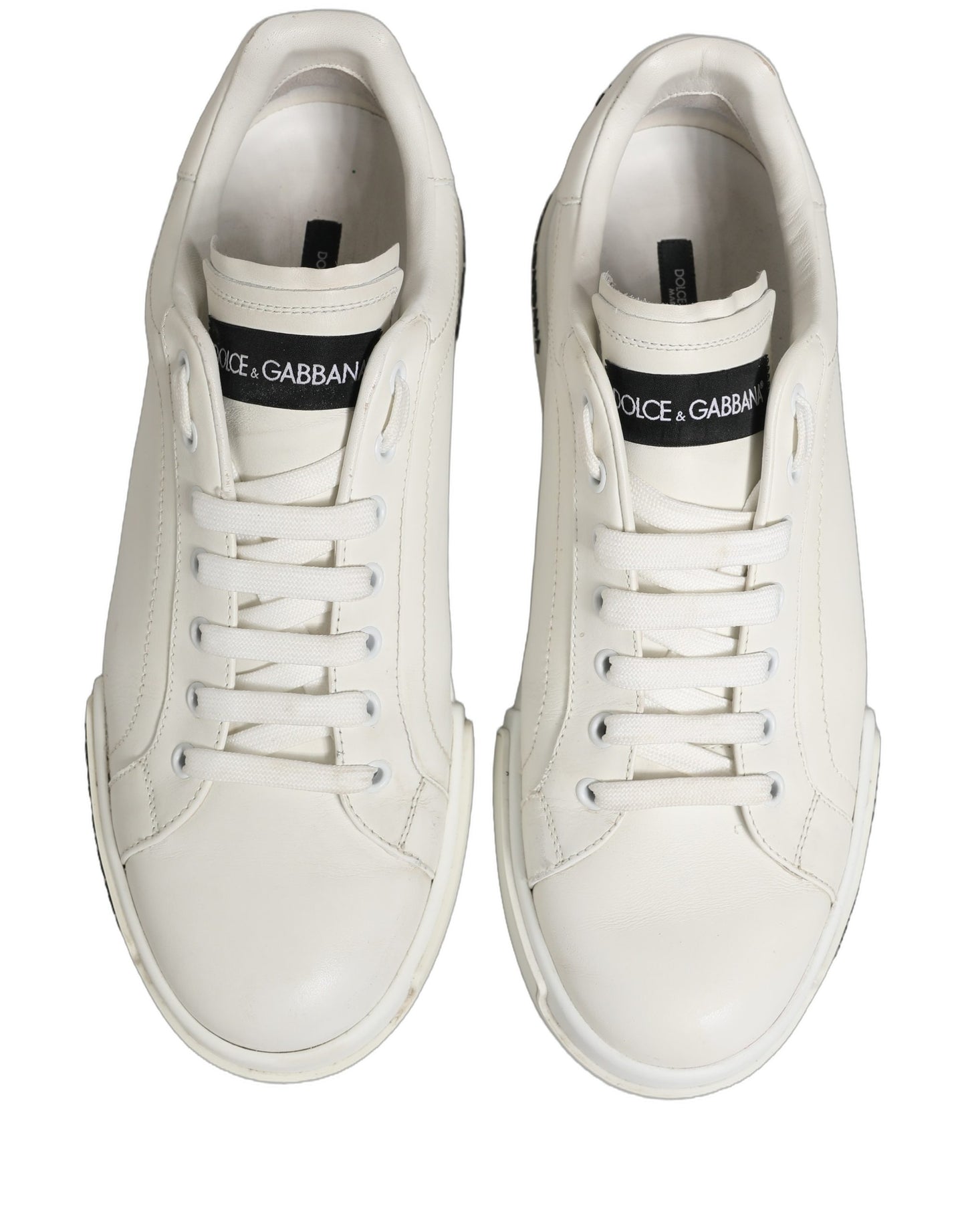 White Leather Logo Low Top Men Sneakers Shoes