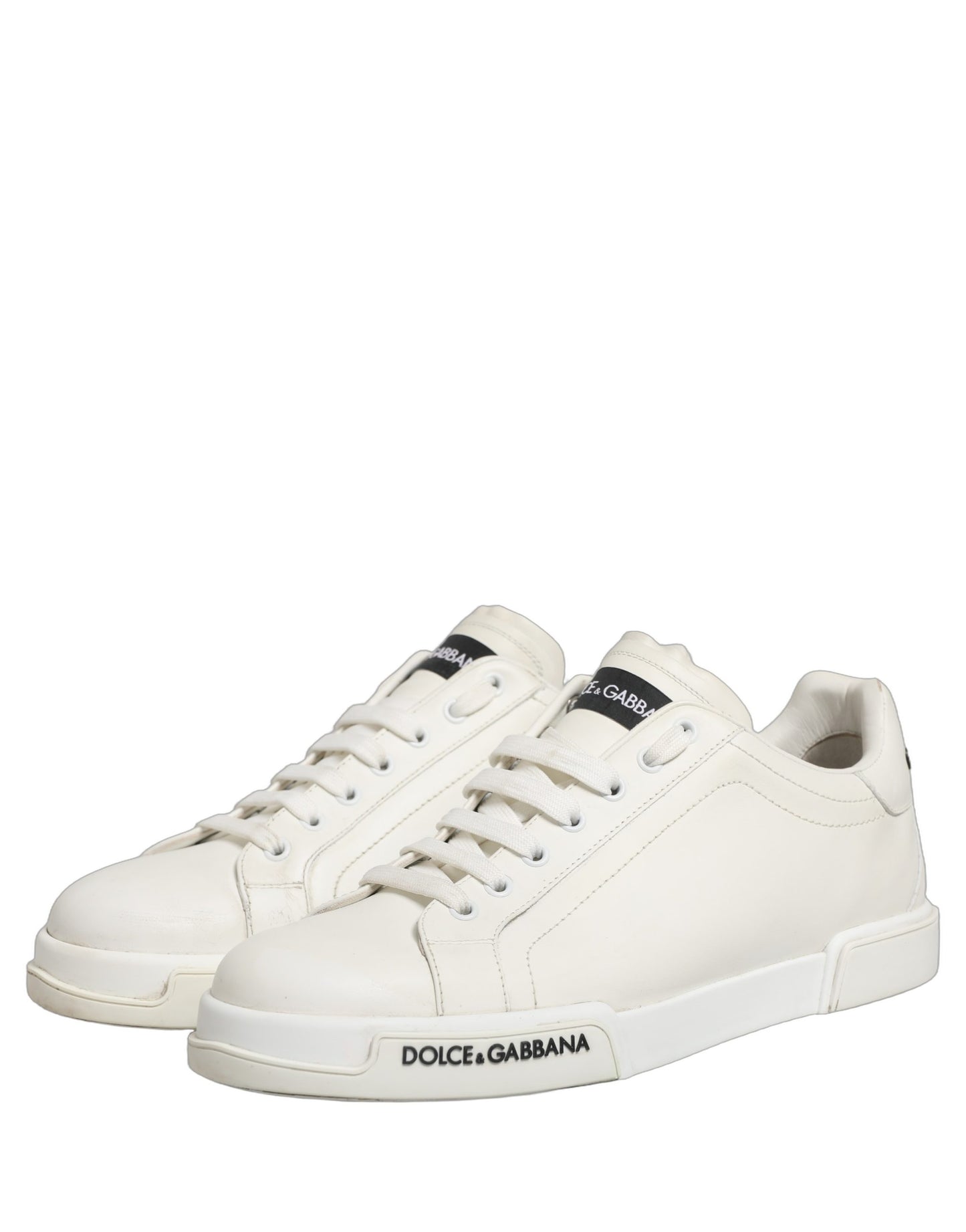 White Leather Logo Low Top Men Sneakers Shoes