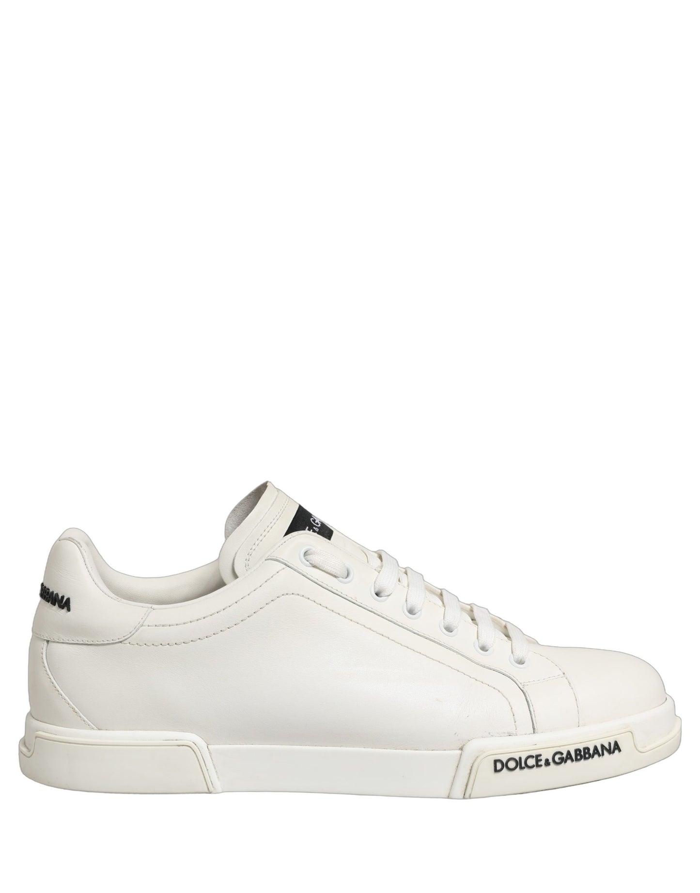 White Leather Logo Low Top Men Sneakers Shoes