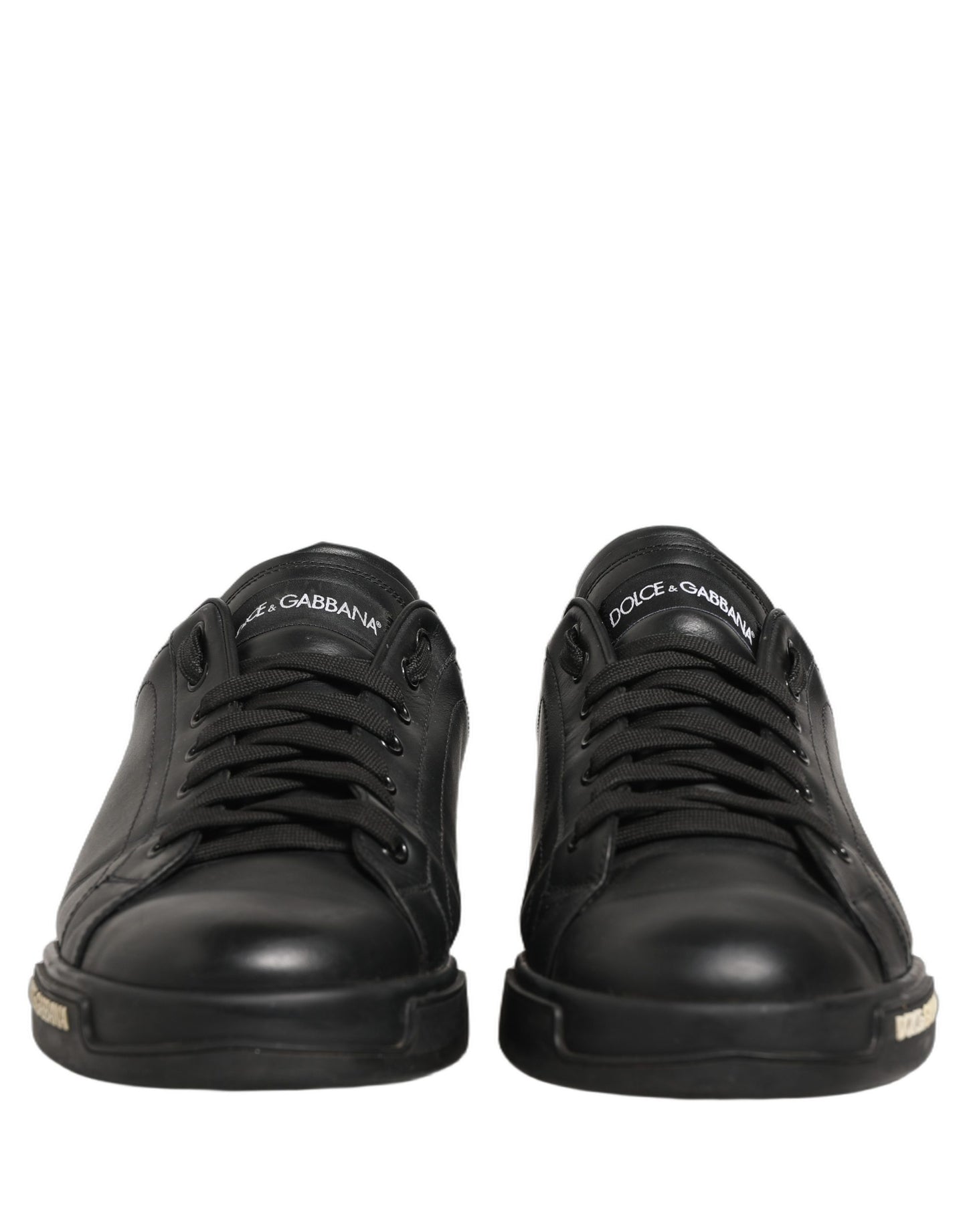Black Leather Logo Low Top Men Sneakers Shoes