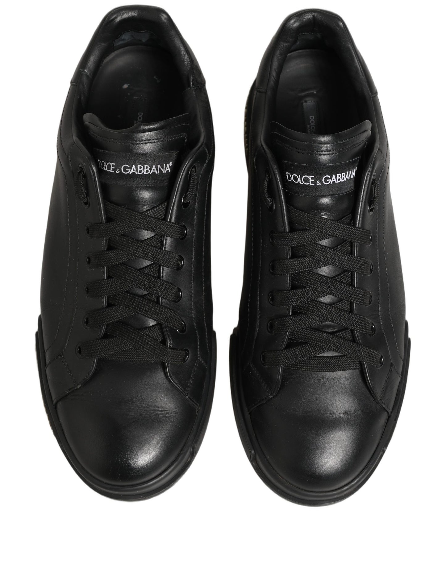 Black Leather Logo Low Top Men Sneakers Shoes